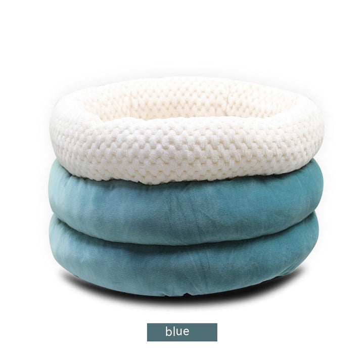 The Ultimate Comfort: Semi Closed Ice Velvet Pet Bed for Deep Sleep